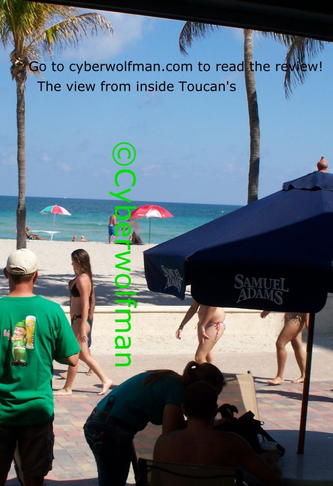 The view from inside Toucan's in Hollywood, Florida